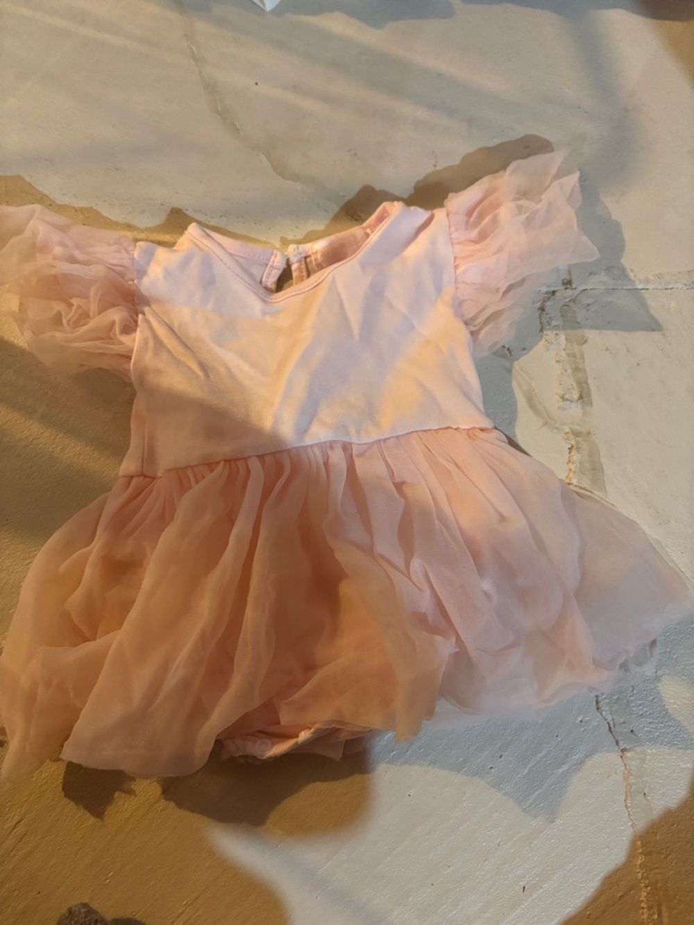 Pink Chiffon Baby Dress - newborn